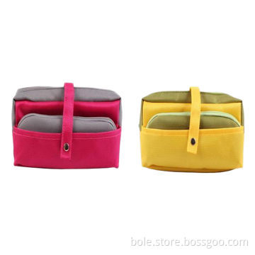 Polyester cosmetic bags with multi-pocket, various colors are available